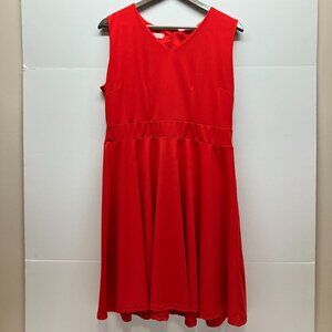 Meaneor Womens Red Sleeveless Stretch Fit & Flare Knee‎ Length Dress XXL